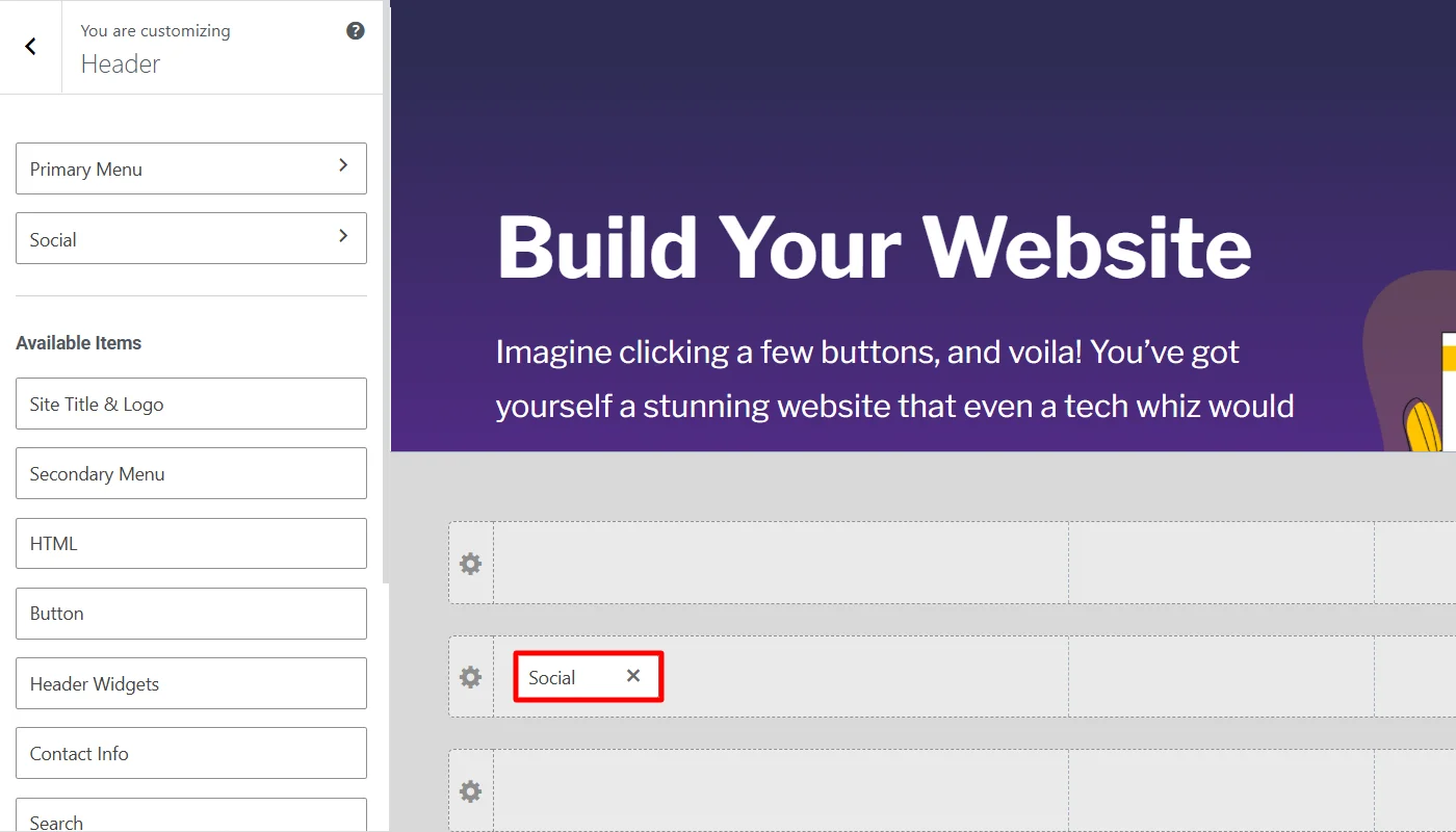 Clicking on social widgets in header
