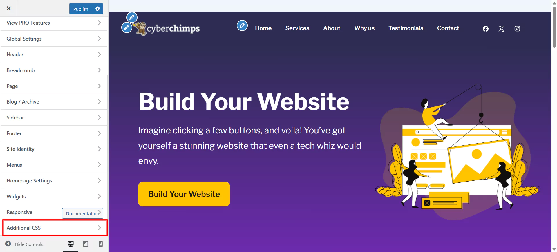 Additional Css to add sticky header to wordpress