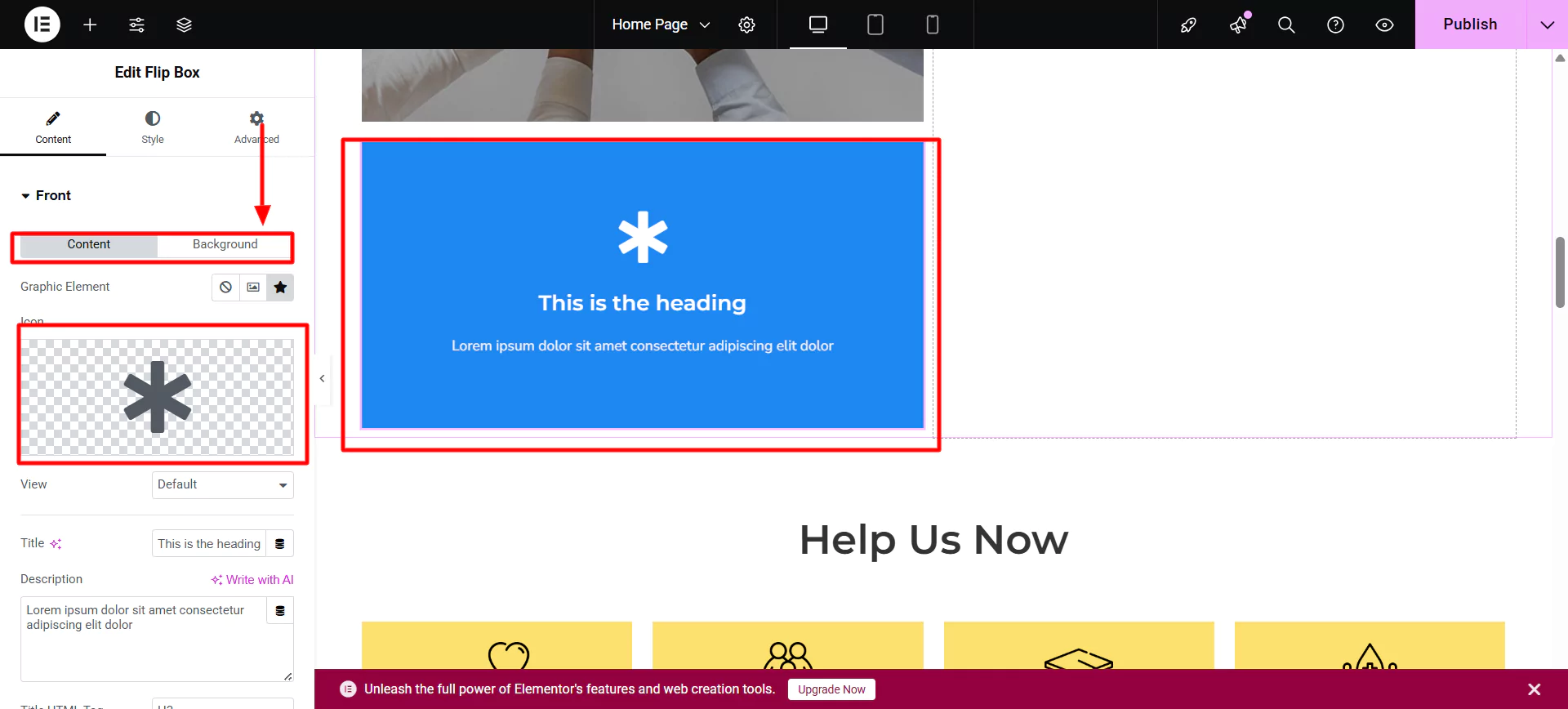 Flip box widget