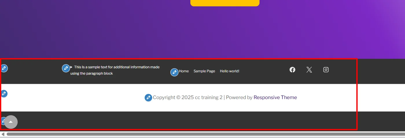 Footer widget area
