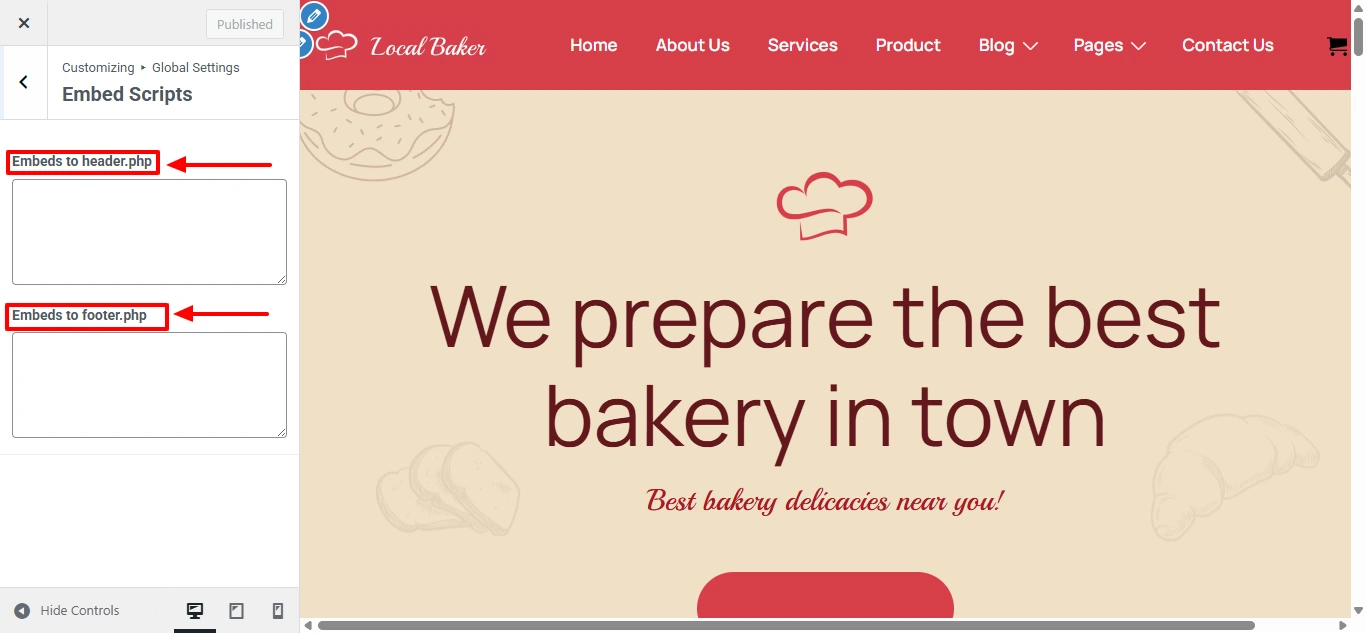 CC Header and footer