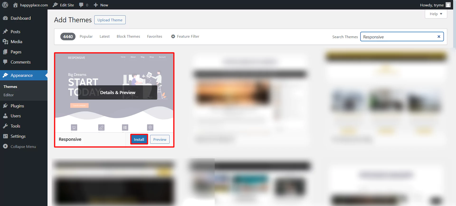Responsive theme 
