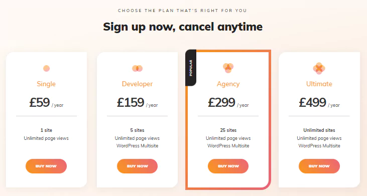 Moove - GDPR Cookie Compliance pricing