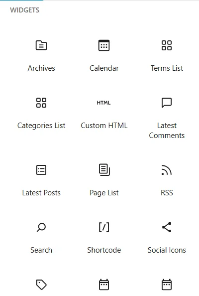 Other widgets