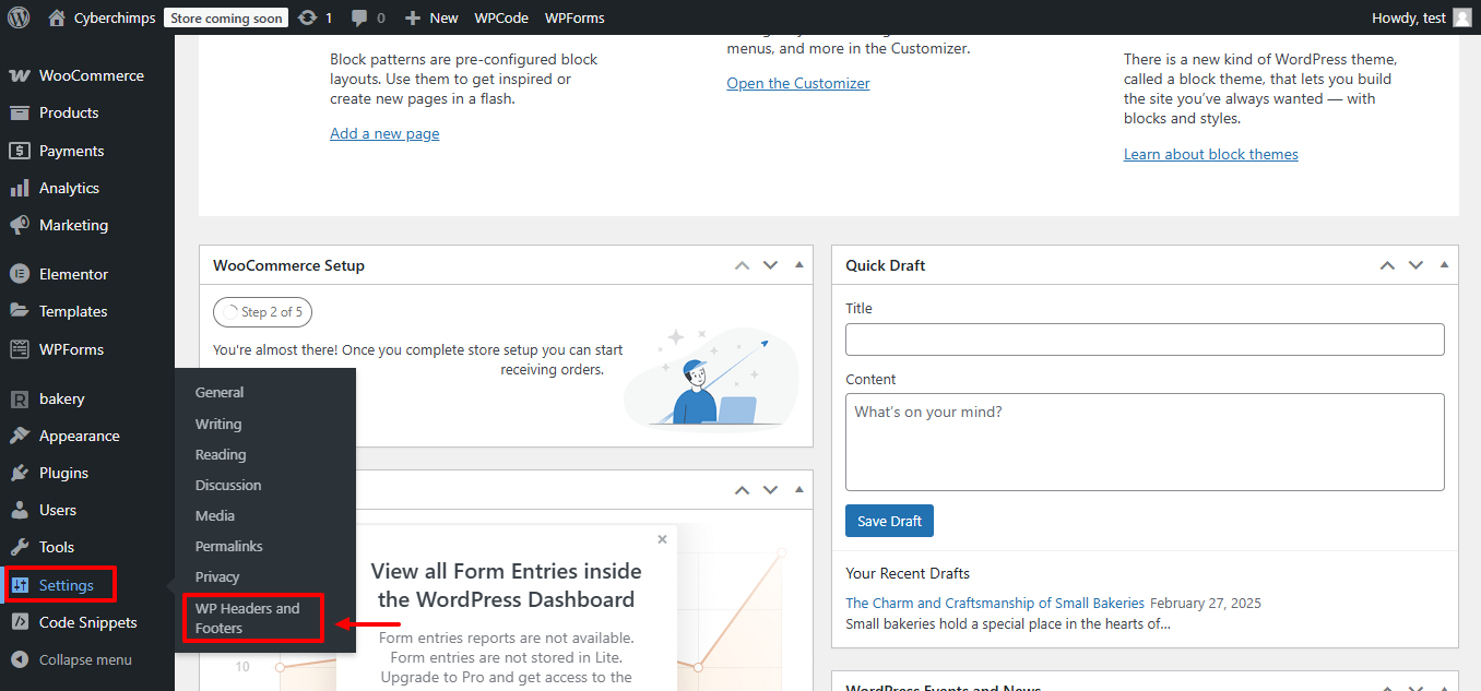 Setting header footer
