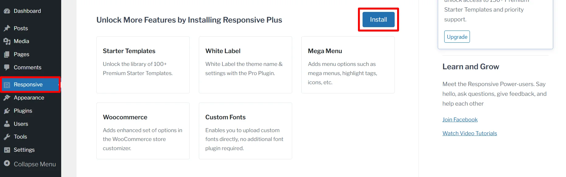 Activating Responsive plus