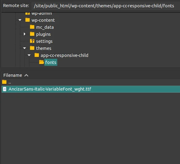 Adding font file in folder