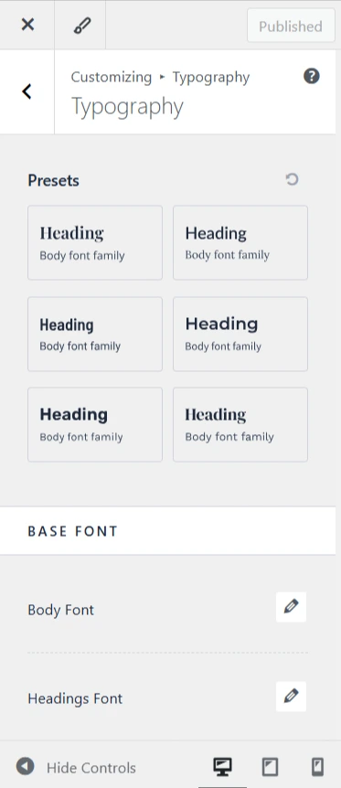 Astra theme typography