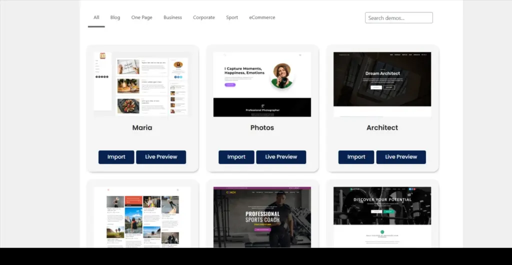OceanWP Template images