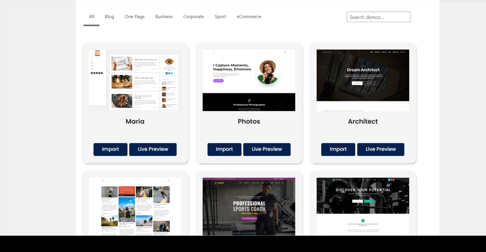 OceanWP Template images