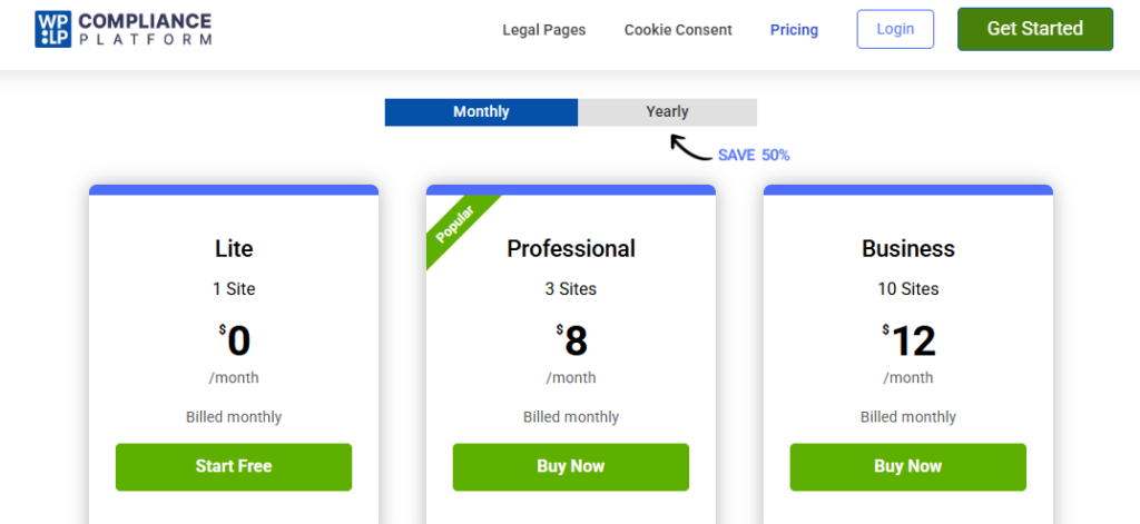 WP Cookie Consent Price