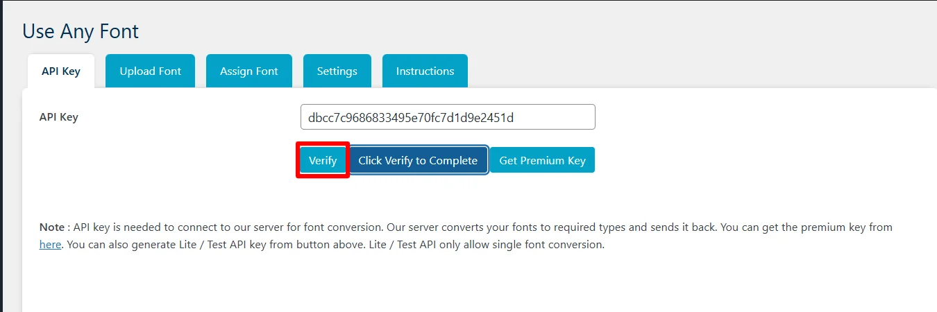 Verifying key