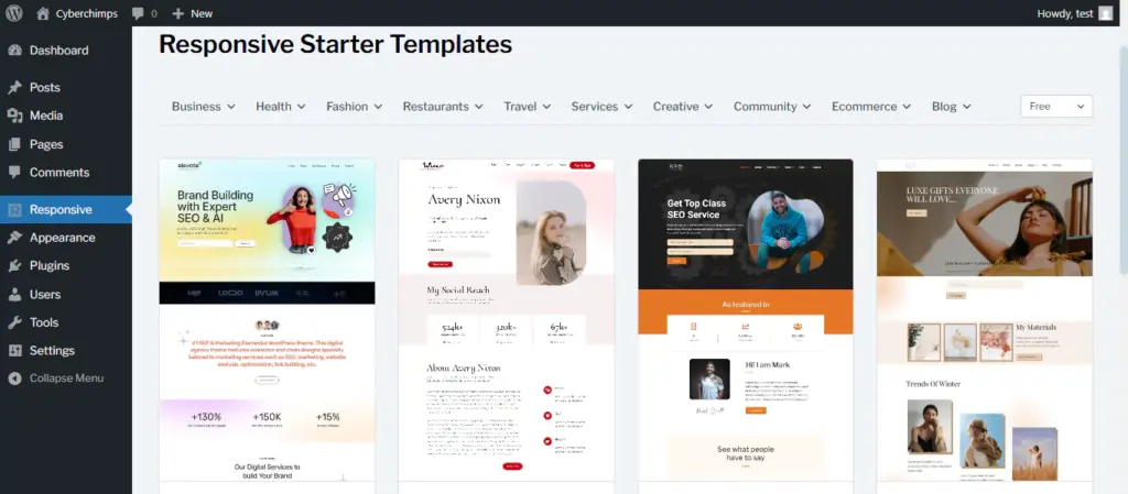 Responsive starter templates
