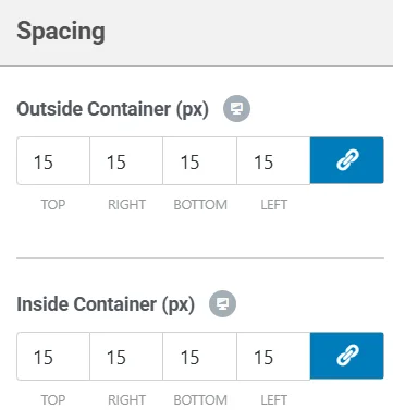 Spacing customization