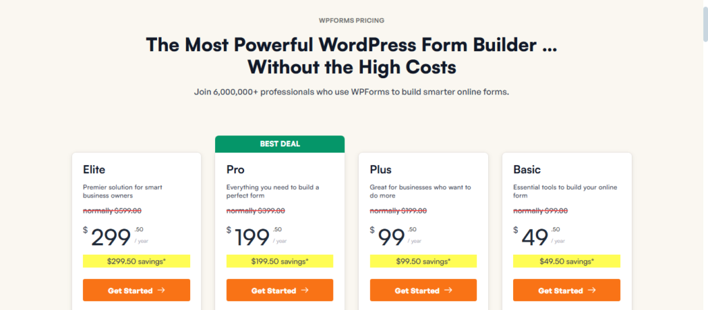 WP Form price