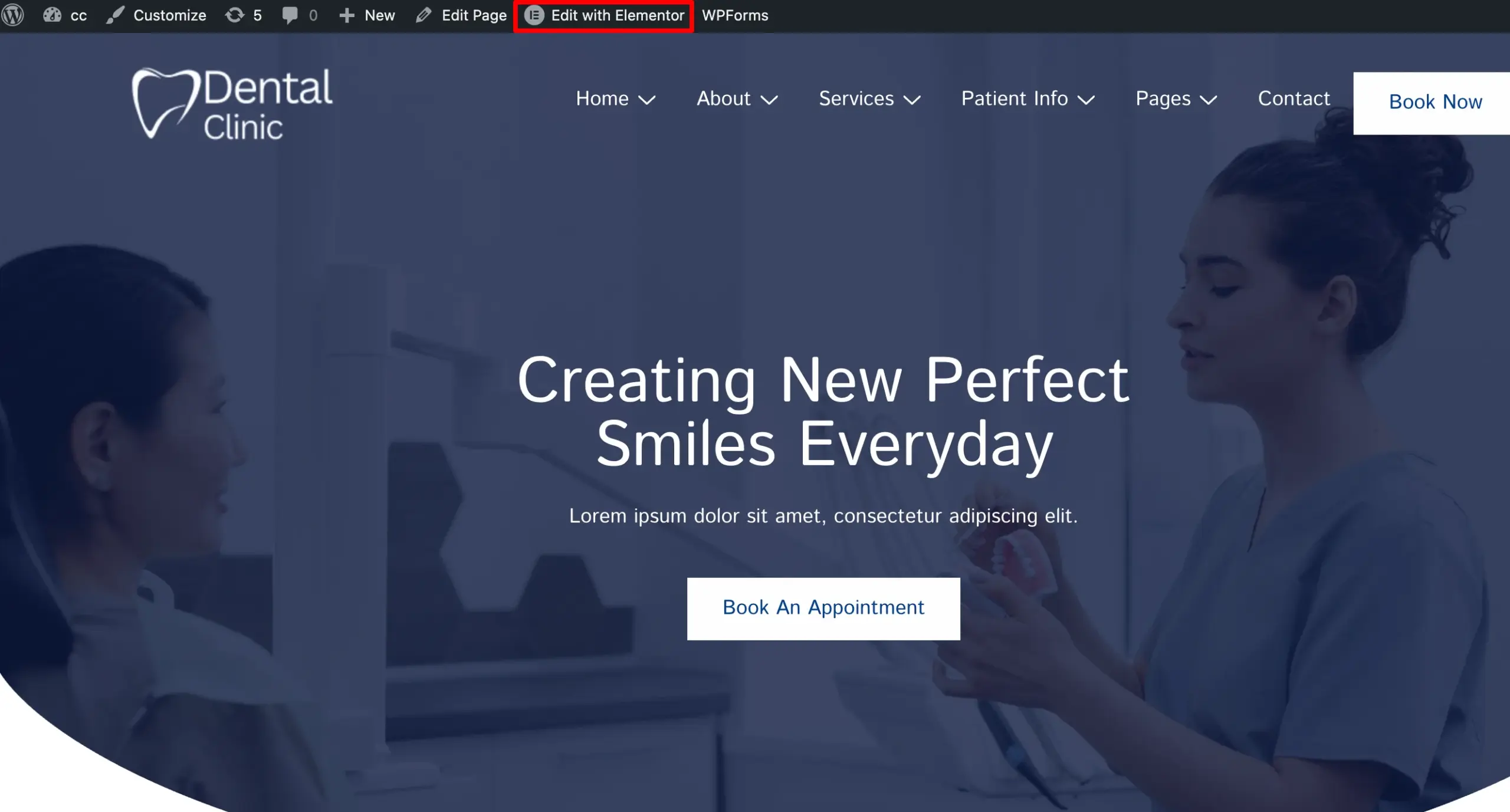 Click on edit with elementor