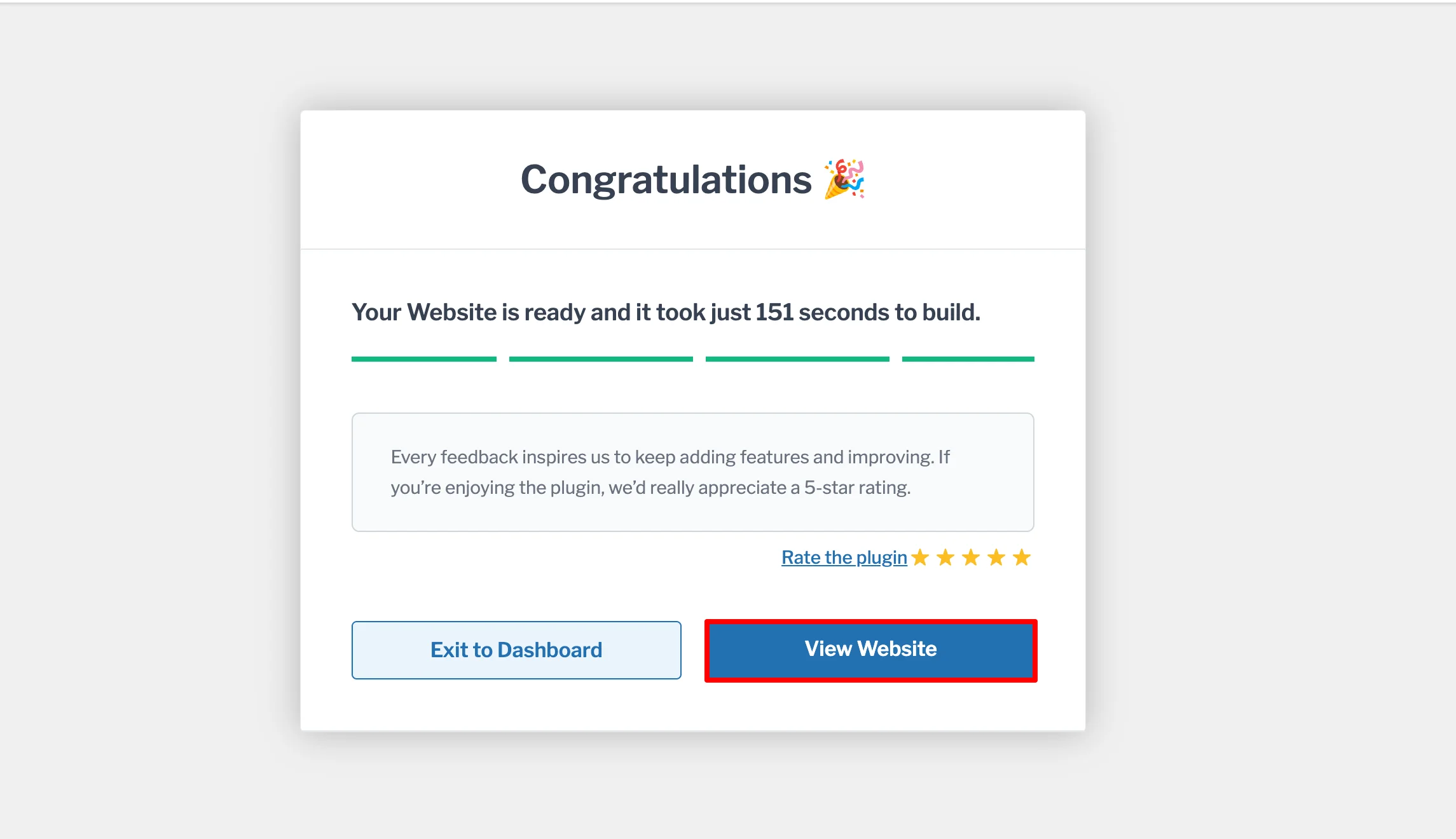 Clicking on Visit Website