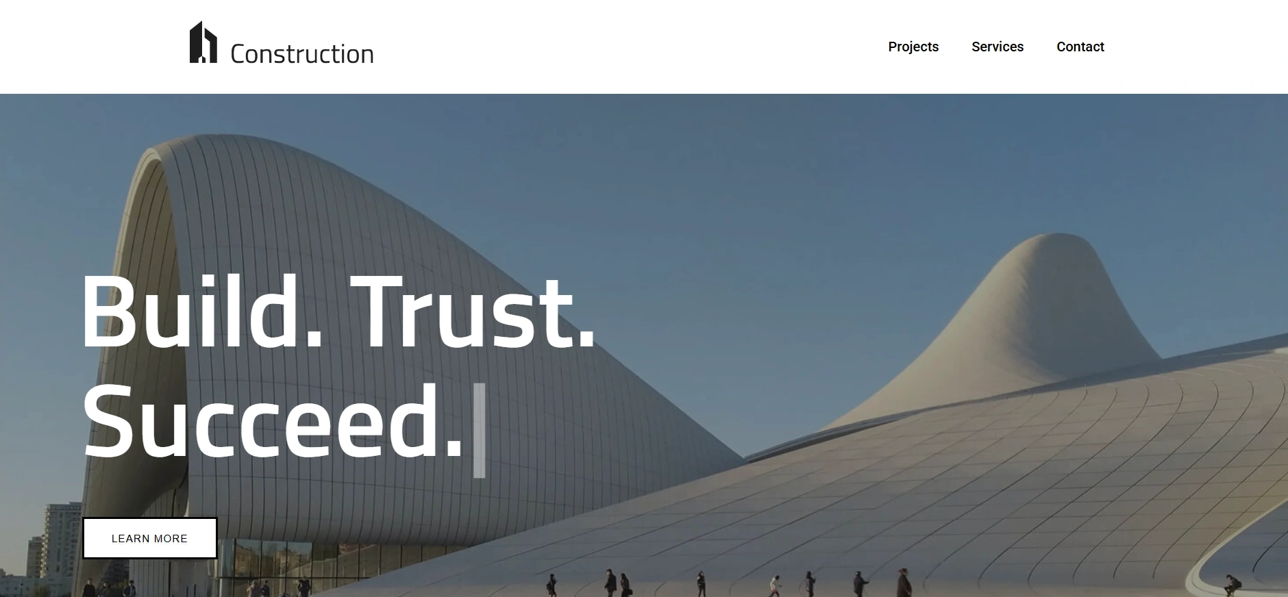 Construction landing page