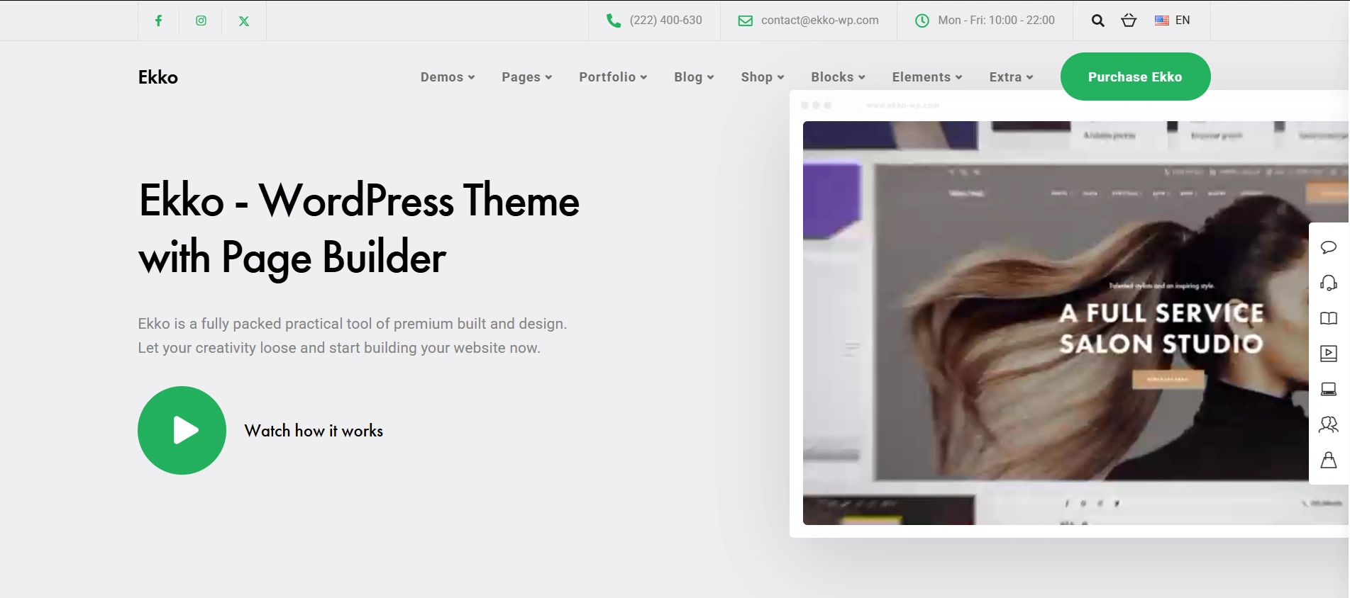 Ekko theme- best barber shop WordPress theme