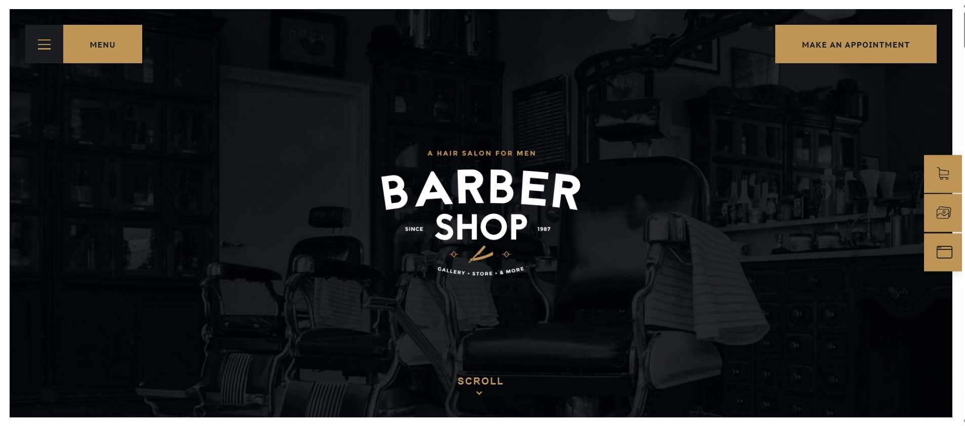Home page- the WordPress barber themes