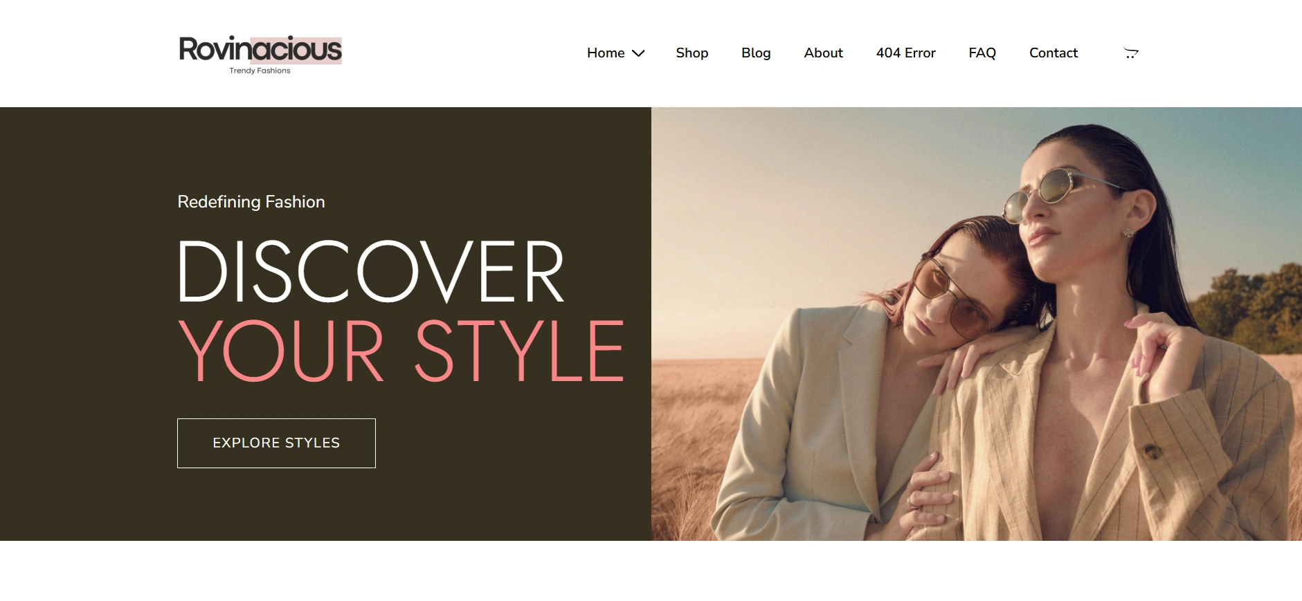 e-commerce fashion template- best WordPress Starter Template